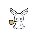 Cute cartoon white bunny enamel pin badge with a grumpy expression and coffee cup - Angry Rabbit With Coffee Cup (WY0154)