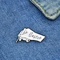 Graffiti style hand and pen enamel pin on blue denim fabric background for clothing - Hand Gesture Style (XZ1689)