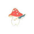 Broche en émail champignon rouge avec couteau bleu, badge de dessin animé style japonais - Champignon avec Couteau (xz3137)