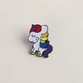 Spilla a forma di unicorno arcobaleno in smalto per borse e abbigliamento alla moda - Stile Unicorno Cartone (XZ1730)