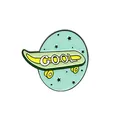 Pin's en émail skateboard avec lettrage COOL sur un fond vert orné d'étoiles noires - Style de Motif de Planche à Roulettes Cool Rond(WY0762)