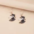 Détail de boucles d'oreilles médecin de peste créatives avec masque d'oiseau et croix - Style Portrait Médecin Chapeau (EAR3248)