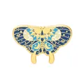 Cartoon butterfly enamel pin with blue starry sky and golden metal border detailing - Moon Star Butterfly (WY1139)