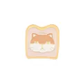 Broche chat mignon sur toast en émail avec contour en métal doré de qualité - Style Toast Chat (WY2662)