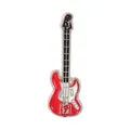 Broche en émail guitare électrique rouge et blanc avec finition alliage rétro - Wy2669