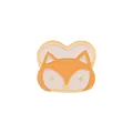 Mignonne broche en émail de renard orange en alliage poli avec des bords dorés fins - Style Toast Renard (WY2664)