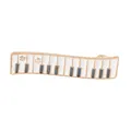 Broche teclado de piano de aleación dorada con esmalte blanco y azul y huellas de gato - Estilo de Teclado de Piano (xz6227)