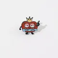 Creative red apple prince enamel pin with yellow crown and apple juice ribbon badge - Red Apple Prince (XZ1760)