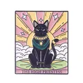 Detailierte Emaille-Anstecknadel mit schwarzer Katze als Tarotkarte Die Hohepriesterin - Die Hohepriesterin Stil (XZ6443)