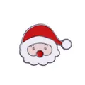 Close-up of Santa Claus enamel brooch with vibrant red hat and white beard details - Santa Claus Style (W7343)