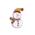 Detail of cute snowman enamel brooch with yellow hat and red scarf for Christmas - Snowman Style (W7345)