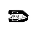 Emaille-Pin der Geisterserie mit einer Cartoon-Figur, die aus einem Sarg kommt - Koffer Gespenst (WY1330)