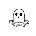 Emaille-Pin Geist mit schwarzem Banner und Spruch Don't be sad be rad Design - Banner Gespenst (WY1331)