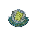 Knit Happens enamel pin badge featuring a green sewing spool and floral vine design - Spool Style (W9281)