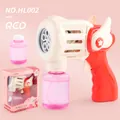Electric 5-hole bubble gun toy in red and white with wings and refill solution - Red (English Box)
