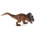 Realistic brown Tyrannosaurus Rex model toy with detailed skin texture and feathered head - Brown