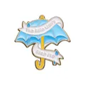 Kreative Emaille-Brosche in Regenschirmform mit dem Spruch "The Rain Won't Stop Me" - Regenschirm Brosche (QHXZ037)