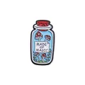 Cartoon magic potion bottle enamel pin with mushroom and Made of Magic text label - Made Of Magic Red Mushroom Glass Bottle Style (QHXZ851)