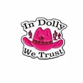 Spilla smaltata cappello da cowboy rosa In Dolly We Trust design cactus 3x2,7cm - Stile Cappello da Cowboy Rosa (C18-2-740)
