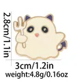 Detailed view of cat-eared ghost enamel pin with trident showing 2.8x3cm dimensions - White Ghost Cat Style (C2631-4)