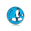Broche en émail écologique avec motif pingouin et bouteille arborant le texte CLEAN - Style Manchot Bouteille CLEAN(CZ0119-4)
