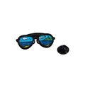 Cartoon aviator sunglasses enamel pin featuring a summer beach island landscape design - Cz0481-2