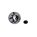 Klassische Yin Yang Tai Chi Drachen-Brosche aus Emaille in Schwarz-Weiß mit Verschluss - Taichi Drache Stil / Schwarz Weiß Grau