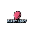 Dettaglio della spilla smaltata con palloncino rosa e scritta Keepy Uppy azzurra - Stile Motivo Palloncino Rosa (QHXZ3413)