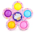 Pink cupcake flower fidget spinner with colorful pop bubbles and sugar sprinkle patterns - Cupcake Dessert Style (NO.075-5)