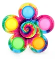 Fidget spinner a fiore arcobaleno con cinque bolle di silicone colorate vivaci - Stile Tie-dye Colorato 4 (NO.075-7)