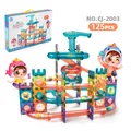 Rainbow magnetic tiles pipe blocks set with 125 pieces and cartoon figures - Model CJ-2003