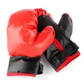 Professional red and black padded synthetic leather boxing gloves with velcro wrist strap - Adult Boxing Gloves Only (SM168-4B)