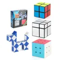 Educational magic cube gift set with 2x2, 3x3, mirror cubes and blue magic snake toy - Puppy Snake and Cube Combination Set (FX7864)
