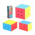 Lot de 3 cubes magiques éducatifs 3x3x3 et formes irrégulières en coffret cadeau - Ensemble de Cubes Magiques 3x3