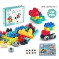 Set di 20 blocchi da costruzione in gomma morbida con ruote per bambini - Xm3001 Blocchi Da Costruzione In Gomma Morbida 20 Pezzi - 4172 G