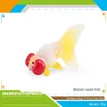 Realistic bubble eye goldfish model toy for desktop display, 8.6x4.2x6.2cm size - Red and White Bubble Eye Goldfish (PL127-1932)