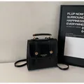 Classic black vintage faux leather backpack with gold hardware and top handle detail - No Pendant / Black