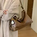 Vintage brown leather tote bag with a heart mirror pendant and leopard print ribbon - No Pendant / Brown