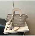 Beige pleated handbag with rhinestone tassels and detachable crossbody strap - Gray