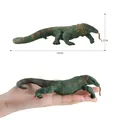 Realistic Komodo Dragon plastic model toy 16cm length showing scale in hand - Green Komodo Dragon