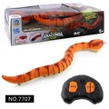 Remote controlled orange infrared snake toy with realistic body movement and 2.4GHz controller - RC Python (NO.7707)