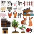 DIY Farm Toy Set with Miniature Animals Trees and Fences for Sand Table Decor - Animal Scene Set (0.27kg)