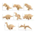 Set of 8 golden dinosaur figures including T-Rex and Triceratops with size details - Golden Dinosaur Collection (XD66-10)
