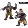 Miniature gorilla combat figures with tactical gear and weapons forest model toy - Binoculars and Tactical Bag Style (LX853-1)