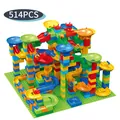 514PCS DIY marble run building block set with colorful bricks and track components - 514 Pieces