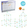 120-piece DIY building tent kit with orange and green connectors and blue rods for kids - Round Edge Style (508-4)