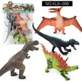 Realistic 4-piece dinosaur toy set including T-Rex and Stegosaurus in clear packaging - Pterosaur Dinosaur Set (KL6-006)
