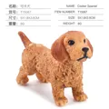 Miniature realistic Cocker Spaniel dog figurine in amber brown finish, 5x1.8x3.6cm size - Cocker Spaniel
