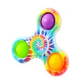 Tie-dye fidget spinner with purple green and orange silicone push pop bubbles - Tie-dye Colorful Style (169-4A)