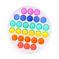 Regenbogen Pop It Anti-Stress Spielzeug Schlüsselanhänger mit rundem weißem Rahmen - Rund / bunt